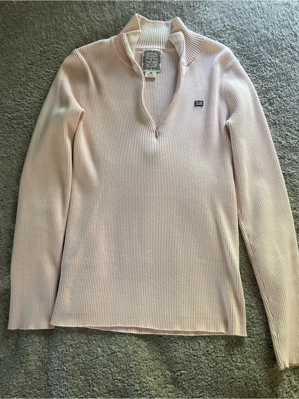 Pale Pink Ribbed Half-Zip - Picture 4 of 4